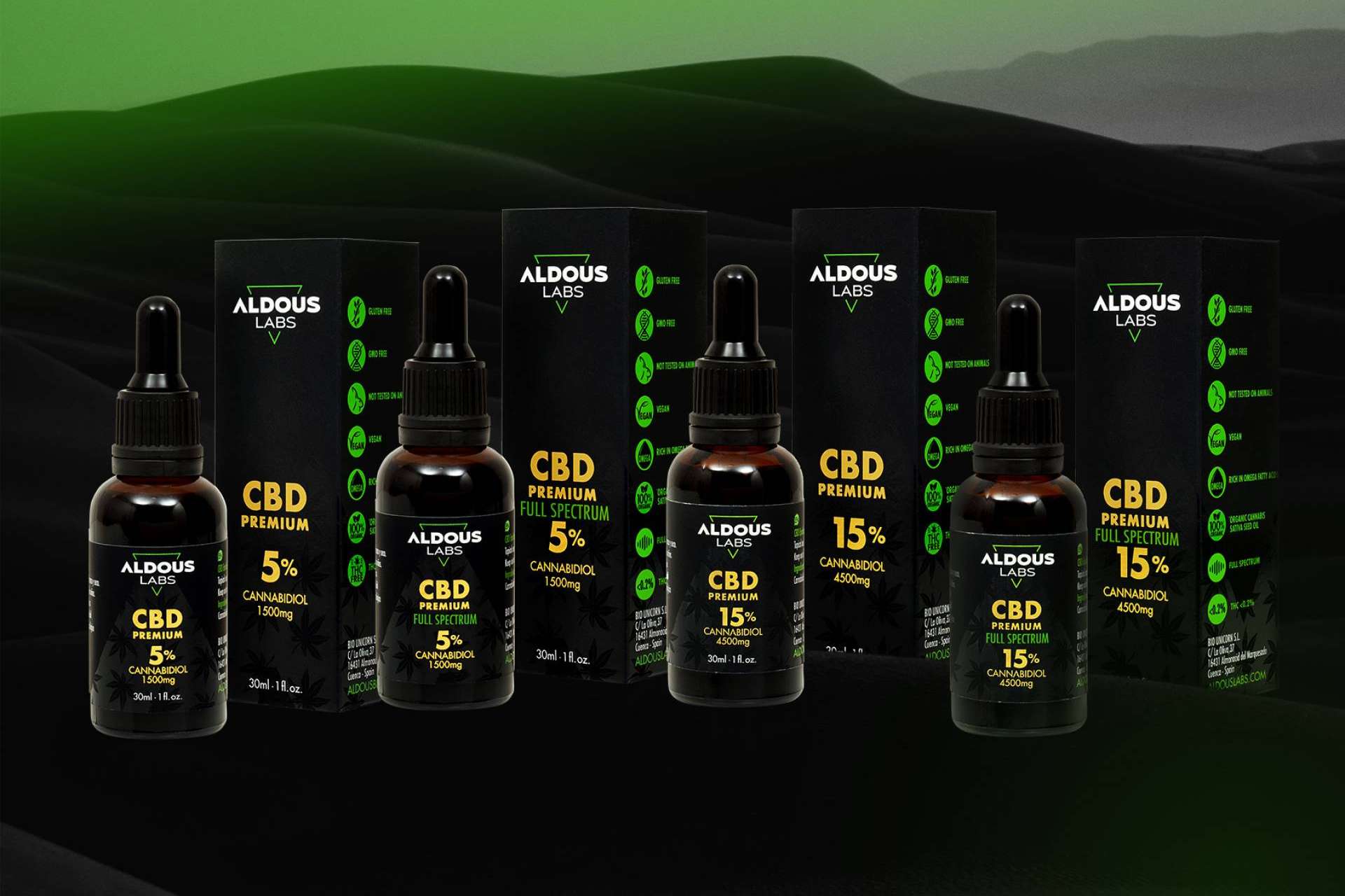 Aldous Bio baja el coste de sus aceites con CBD en su página y en varios marketplaces