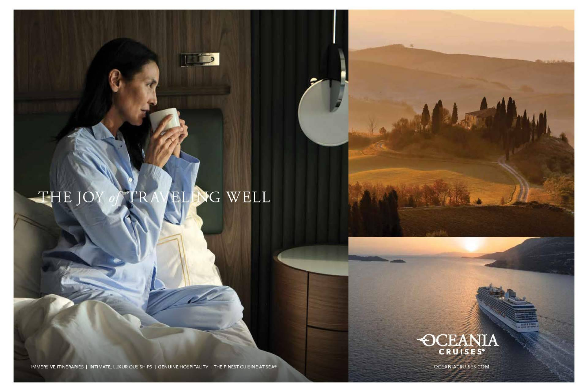 Oceania Cruises presenta “The Joy of Traveling Well”, una nueva etapa en su identidad de marca
